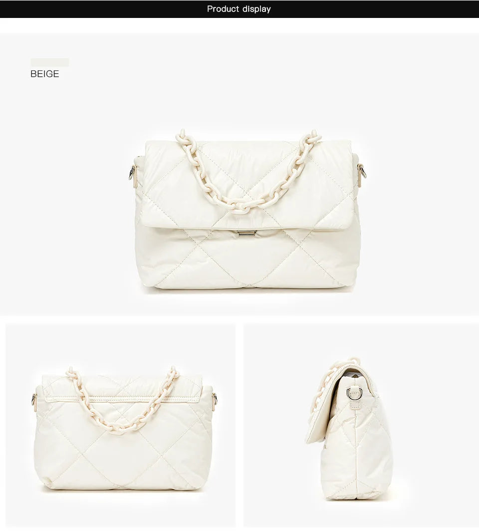 Elegant Women Crossbody Bag - Feather Down Padded
