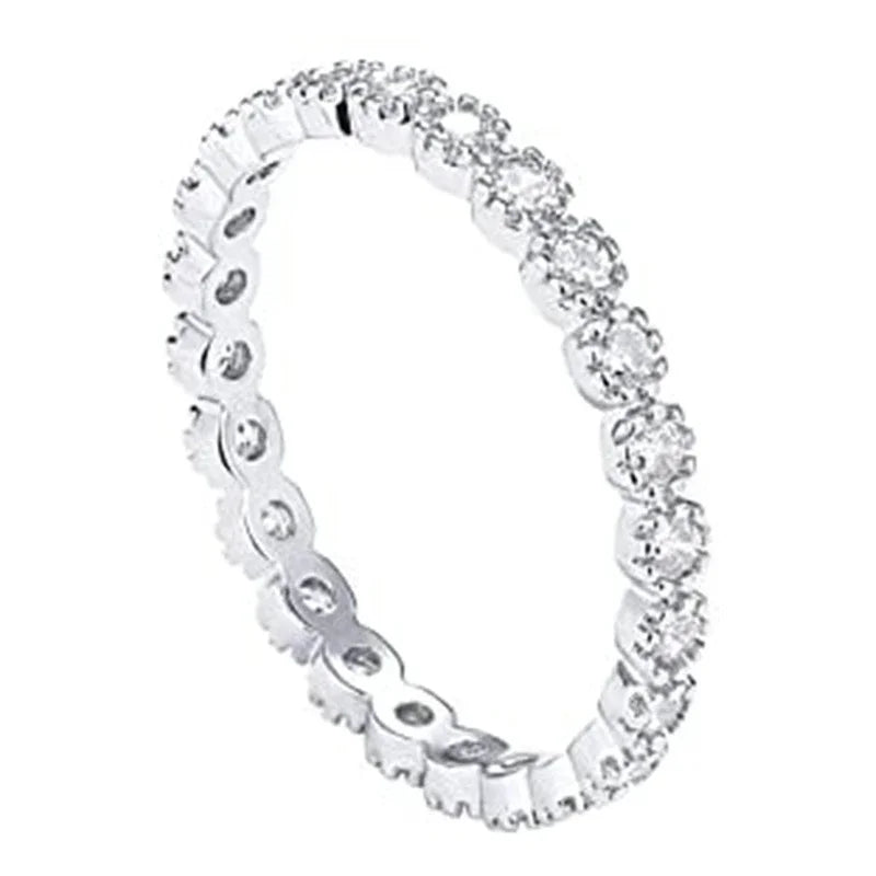 Elegant Eternity Ring - Brilliant Round Zirconia Wedding Band