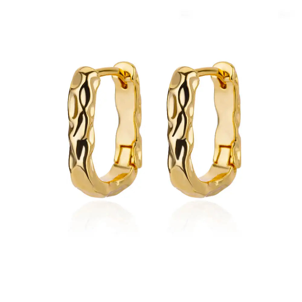 Elegant Stainless Steel Hoop Earrings - Luxury Vintage Jewelry