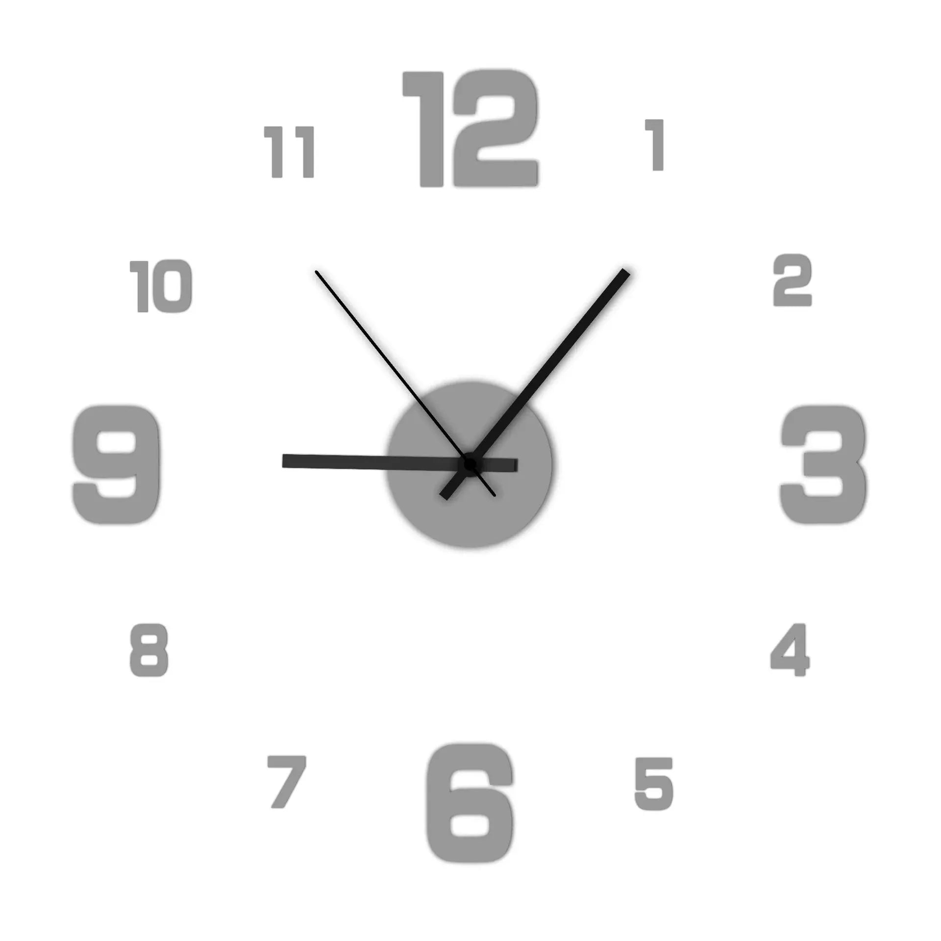 Elegant Frameless DIY Wall Clock - Silent & Modern Decor