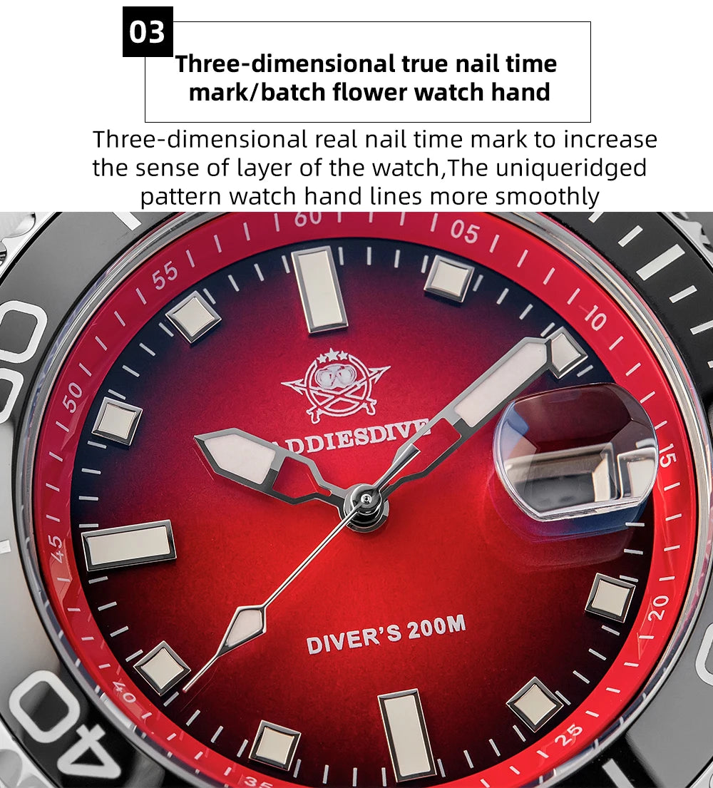 Luxury Men's Diving Watch - 200M Waterproof & Luminous