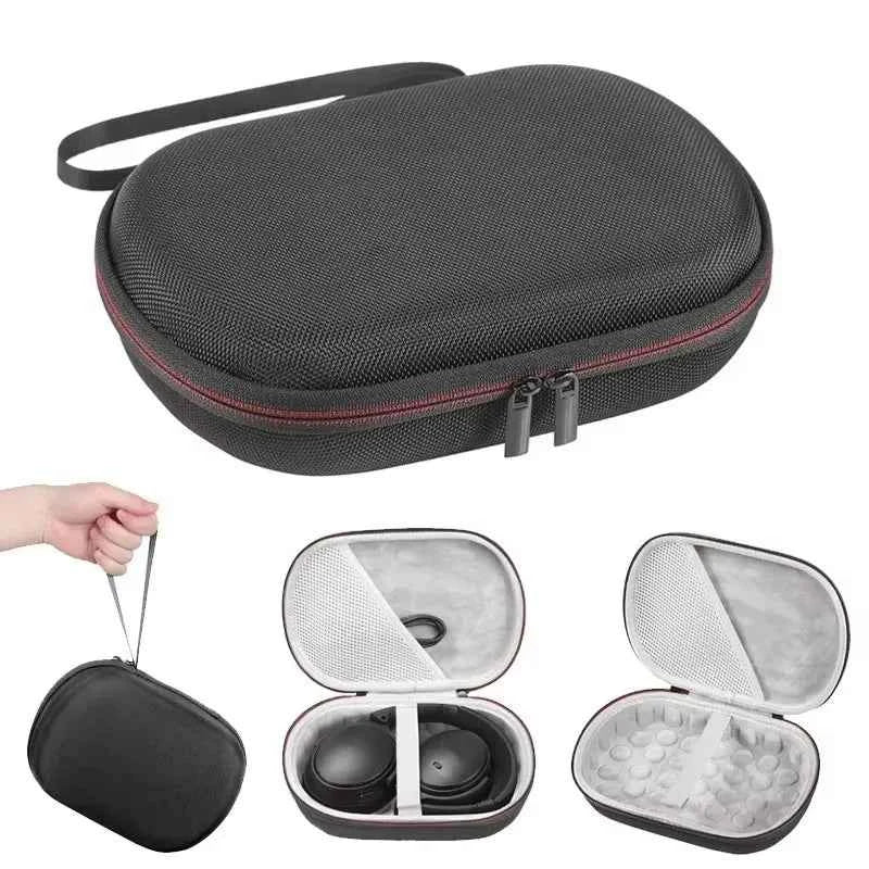 Premium headphone hard case - black EVA carrying pouch for JBL and Bose headphones