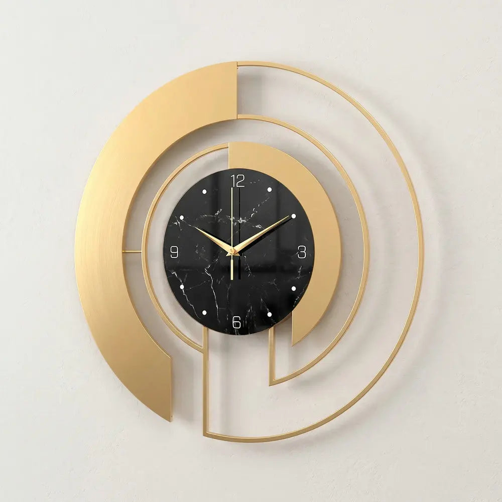Elegant Gold Metal Wall Clock - Silent & Decorative