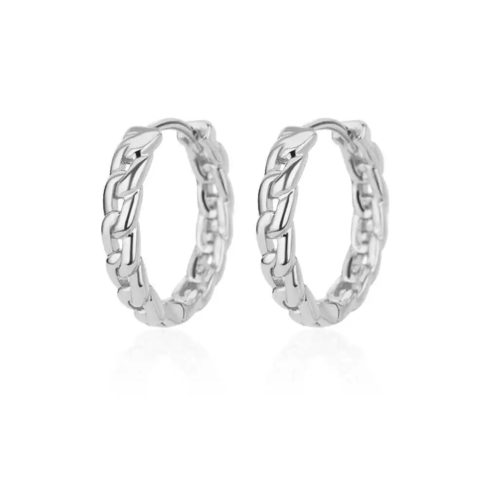 Elegant Stainless Steel Hoop Earrings - Luxury Vintage Jewelry