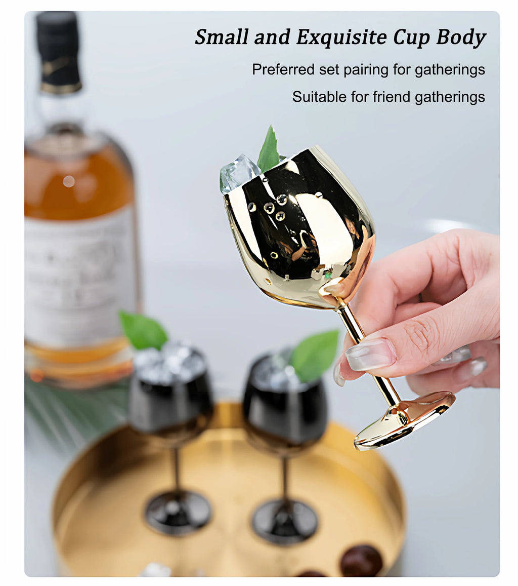 Elegant Stainless Steel Wine Goblet - Durable Metal Cup