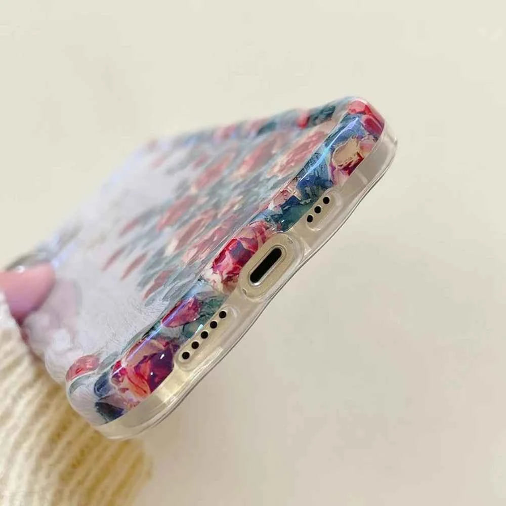Luxury Retro Oil Painting Phone Case - Artistic Floral Print