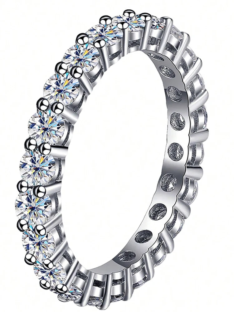 Elegant Sterling Silver Zircon Ring - Classic Minimalist Jewelry