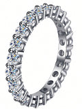 Elegant Sterling Silver Zircon Ring - Classic Minimalist Jewelry