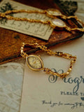 Elegant French Retro Womens Gold Watch - Small Dial Timepiece