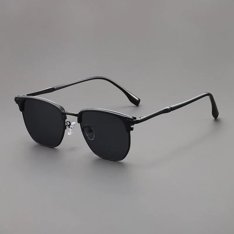 Designer Square Sunglasses - Vintage Gradient Alloy Frame