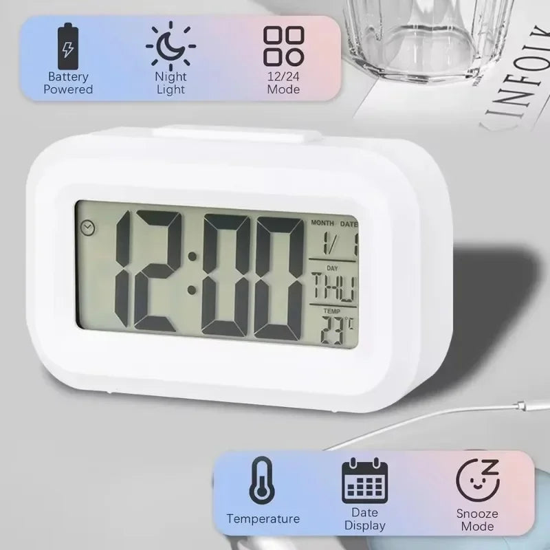 Premium Digital Alarm Clock - LED Multifunction Desktop Display