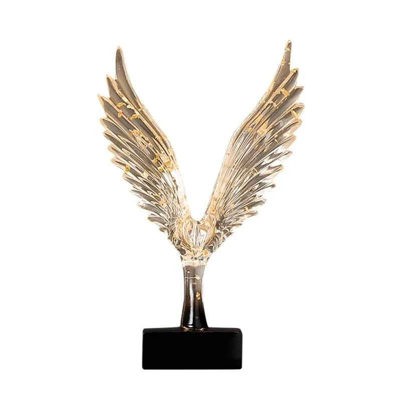 Abstract Gold Eagle Decoration - Elegant Resin Angel Wing Sculpture for Home Décor and Figurine Display - Tulique
