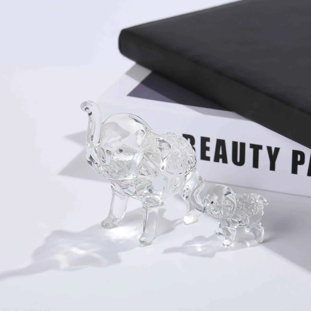 Luxury Crystal Elephant Statue - Modern Glass Decor