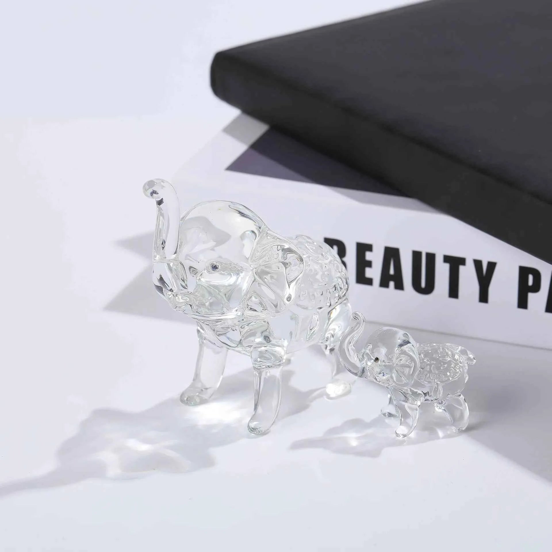 Luxury Crystal Elephant Statue - Modern Glass Decor