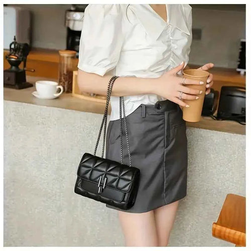 Elegant Mini Plaid Crossbody Bag - Classic Flap Purse