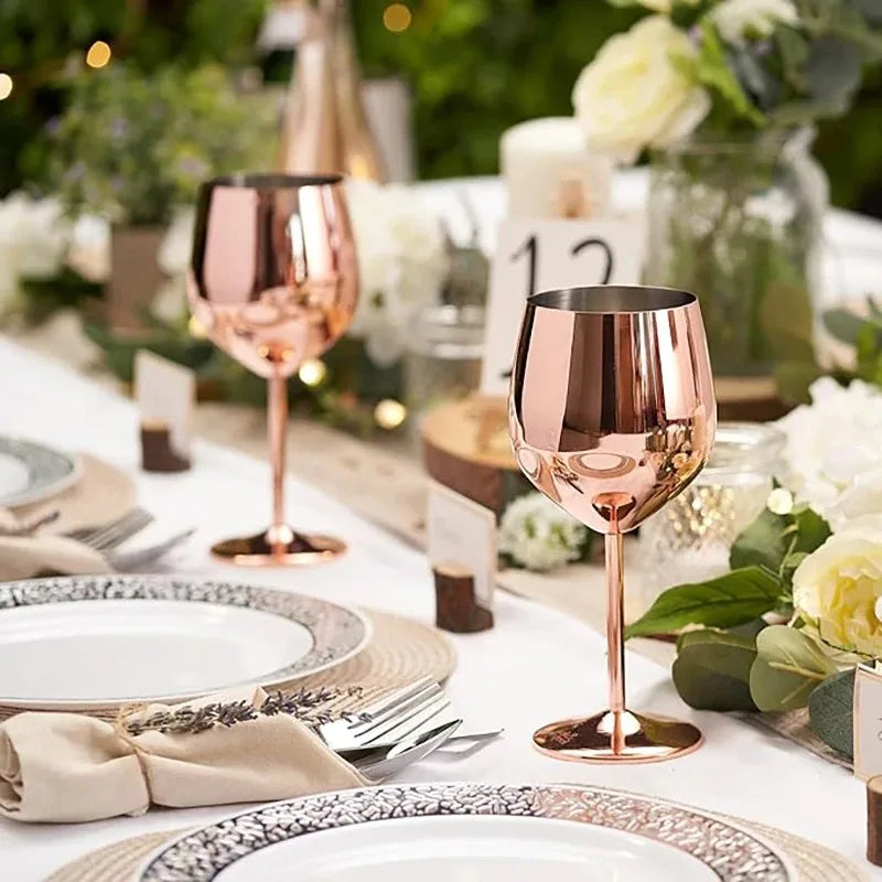 Premium Stainless Steel Wine Goblet - Durable & Elegant 500ml