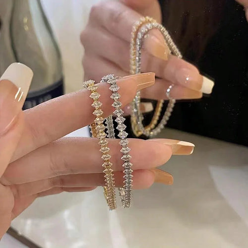 Elegant Oval Zircon Bracelet Bangle - Women's Anniversary Gift