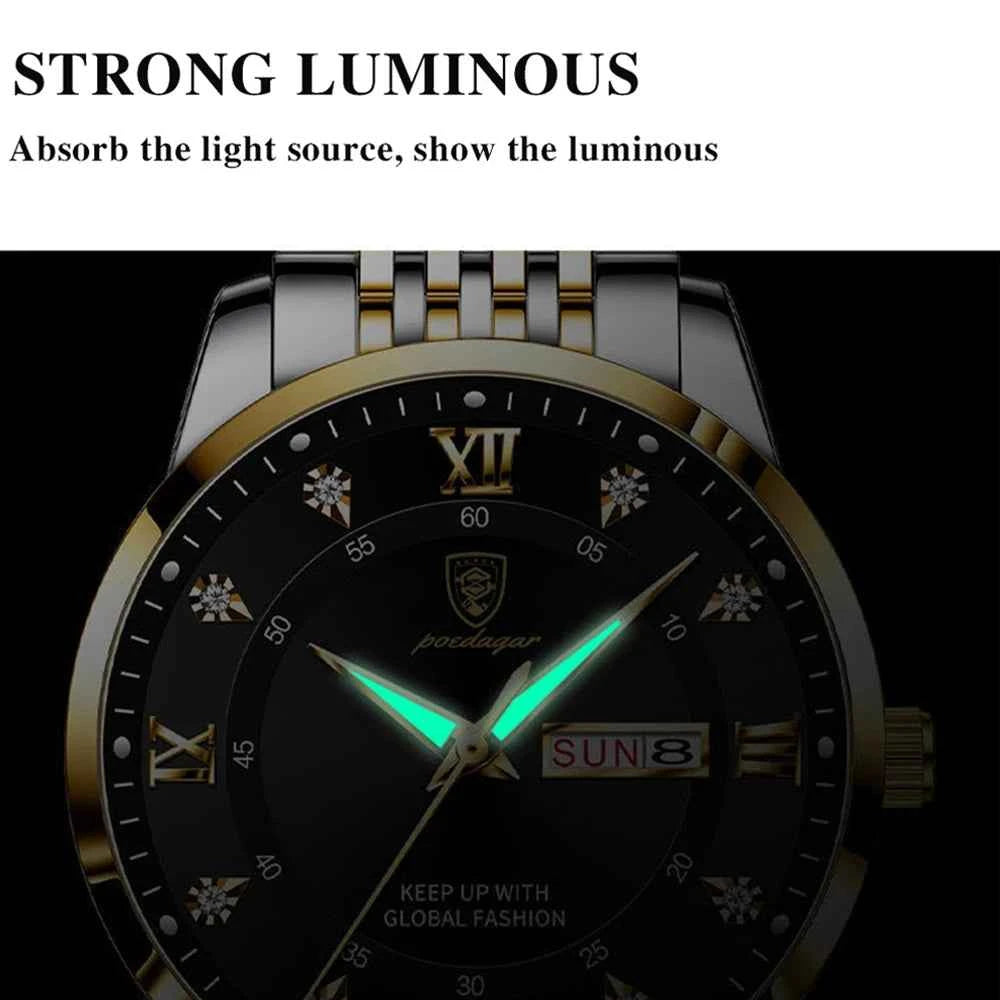 Luxury Men's Quartz Watch - Waterproof & Luminous Leather
