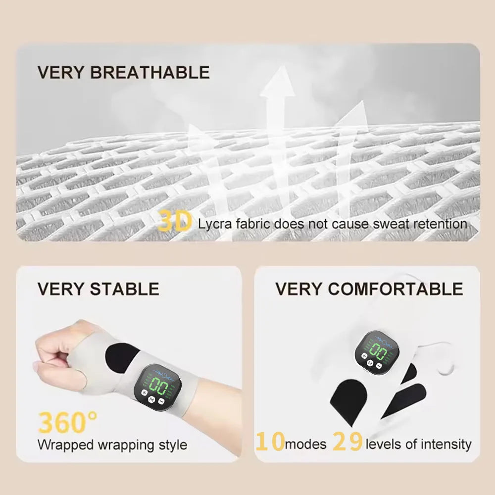 Premium EMS Electric Hand Wrist Massager - 10 Mode Vibration