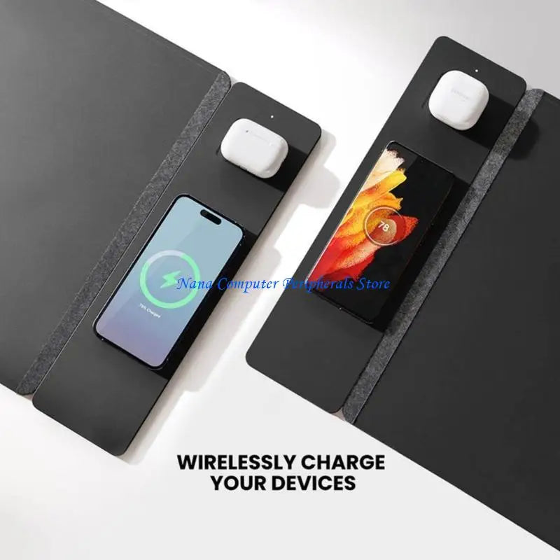 Premium Wireless Charging Mouse Pad - 15W Waterproof Desk Mat