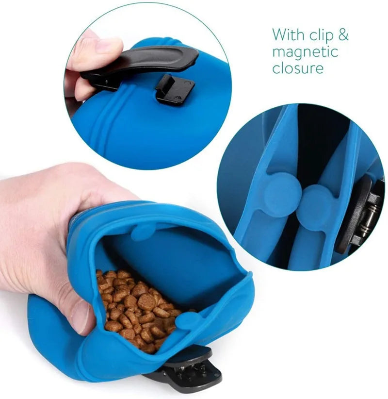 Premium Silicone Dog Treat Pouch - Portable Training Bag