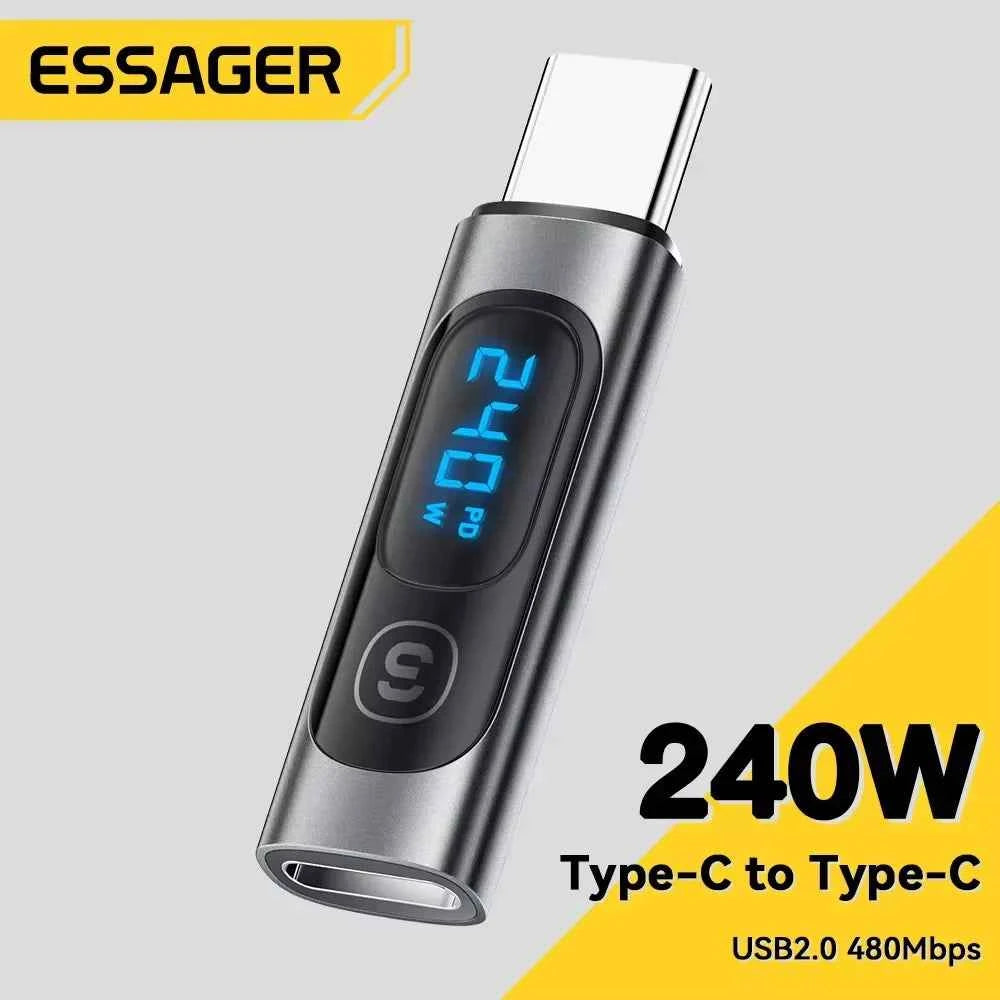 Essager 240W USB C Adapter with Digital Display - Grey