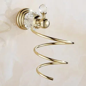 Luxury Crystal Gold Bathroom Hardware Set - Wall Mounted