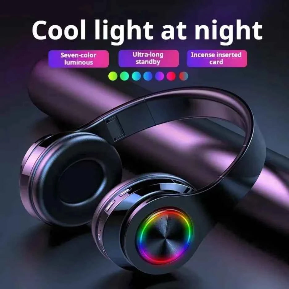 Headsets Gamer Headphones Blutooth Surround Sound Stereo Wireless Earphone USB With MicroPhone Colourful Light PC Laptop Headset