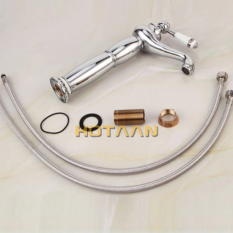 Elegant Modern Gold Basin Faucet - Single Handle Brass
