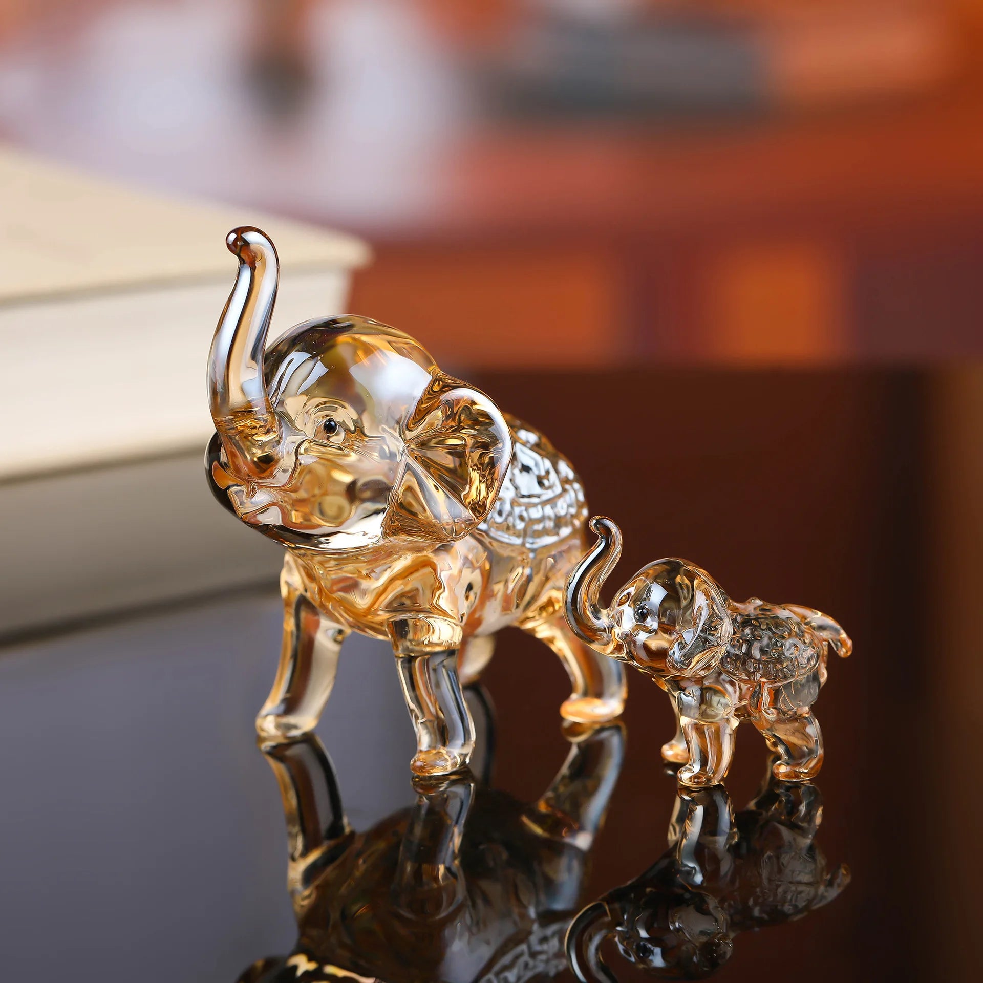 Luxury Crystal Elephant Statue - Modern Glass Decor