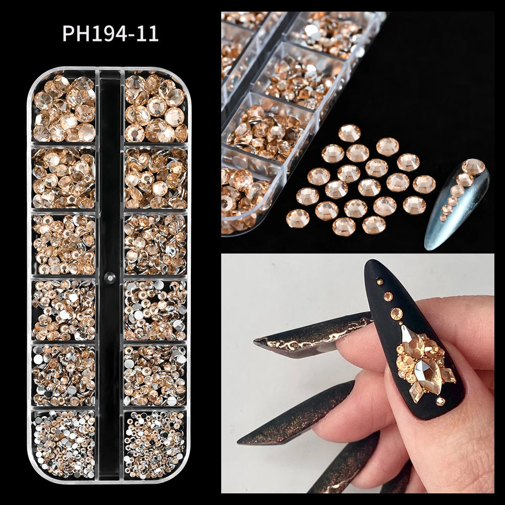 Luxury Pink Nail Rhinestones - Crystal Glitter Charms & Gems