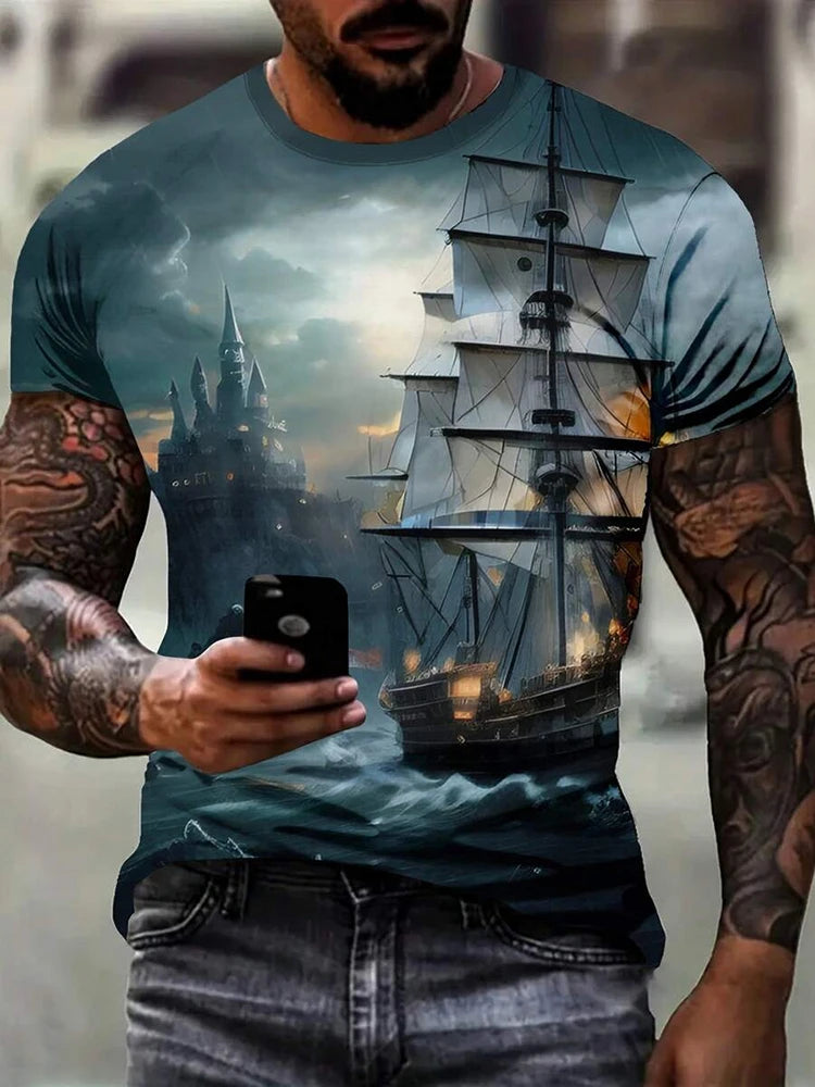 Premium Spider Print Men's T-Shirt - Streetwear Short Sleeve Tee