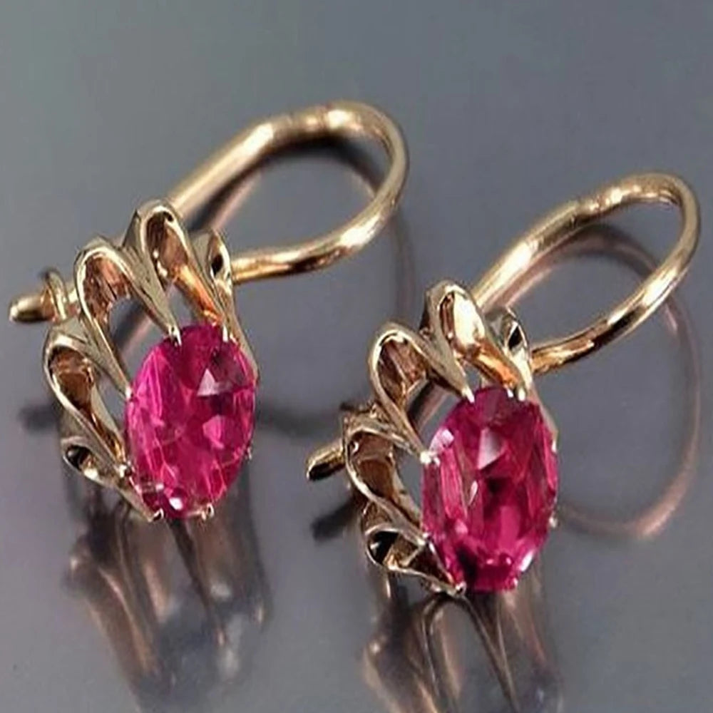 Elegant Oval Cubic Zirconia Earrings - Luxury Dangle Jewelry