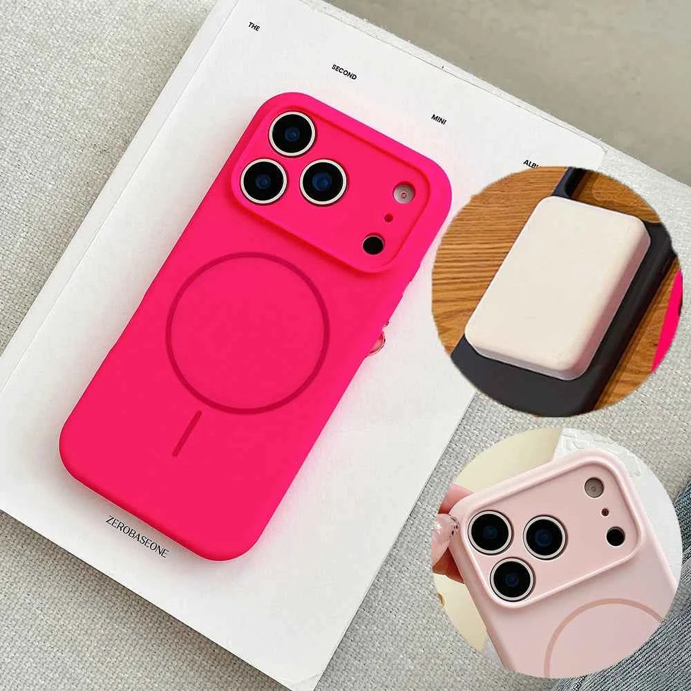 Luxury Magnetic Silicone Phone Case with Lens Protection