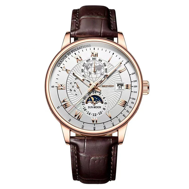 Elegant Men's Quartz Leather Watch - Versatile Business Style