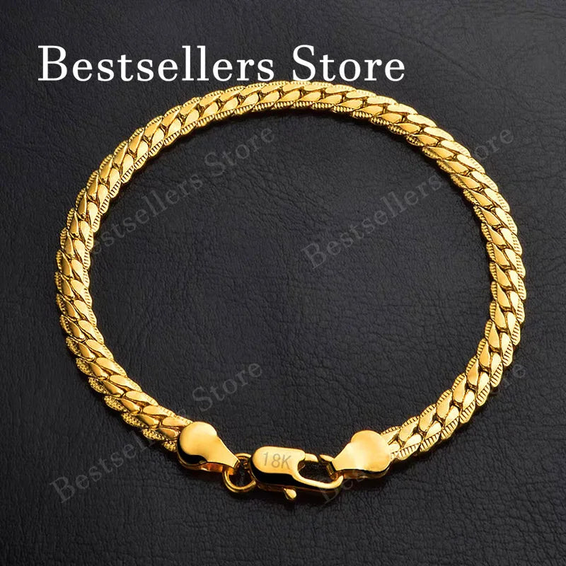 Elegant Sterling Silver Embossed Bracelet - 18K Gold Plated