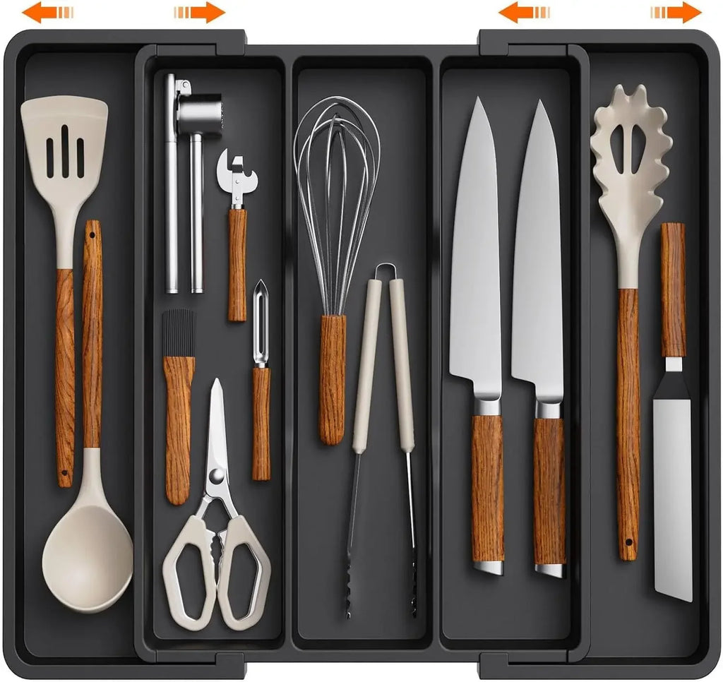 Premium Expandable Silverware Organizer - Adjustable Utensil Tray