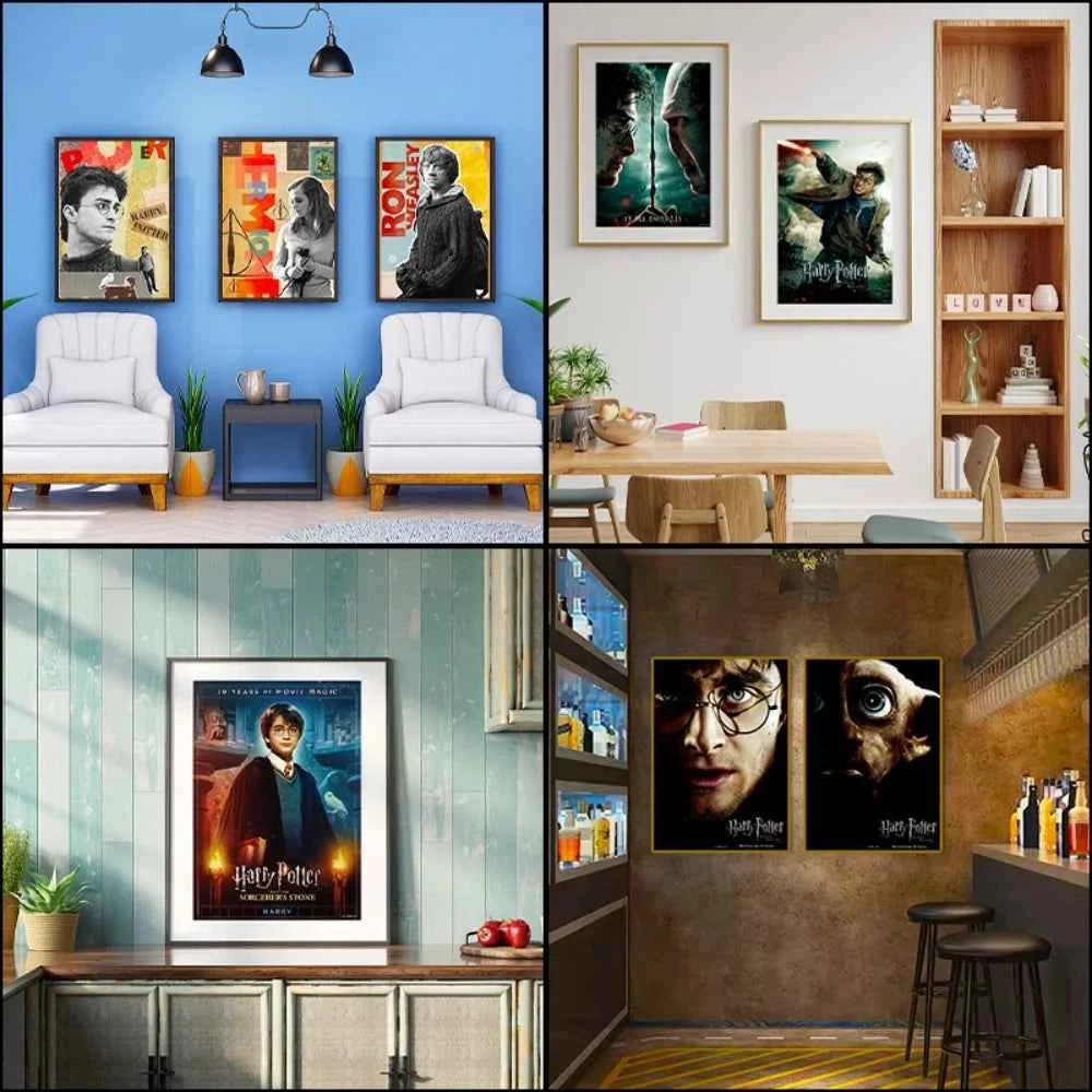Premium Harry Potter Poster Wall Art Set - Movie Decor