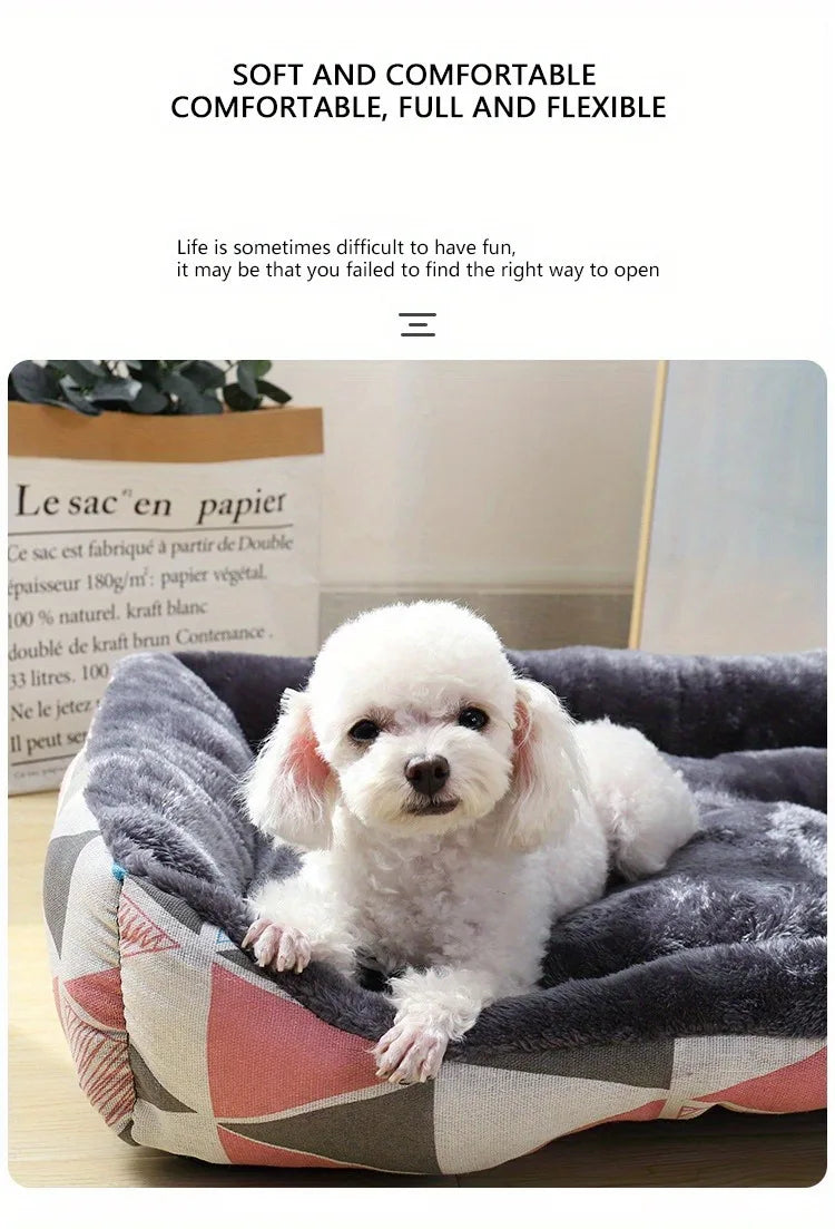 Premium Pet Dog Bed Sofa - Cozy Winter Warmth