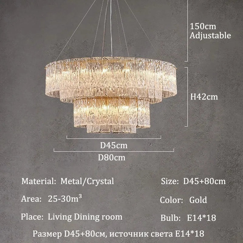 Elegant Luxury Crystal Chandelier - Dining & Living Room