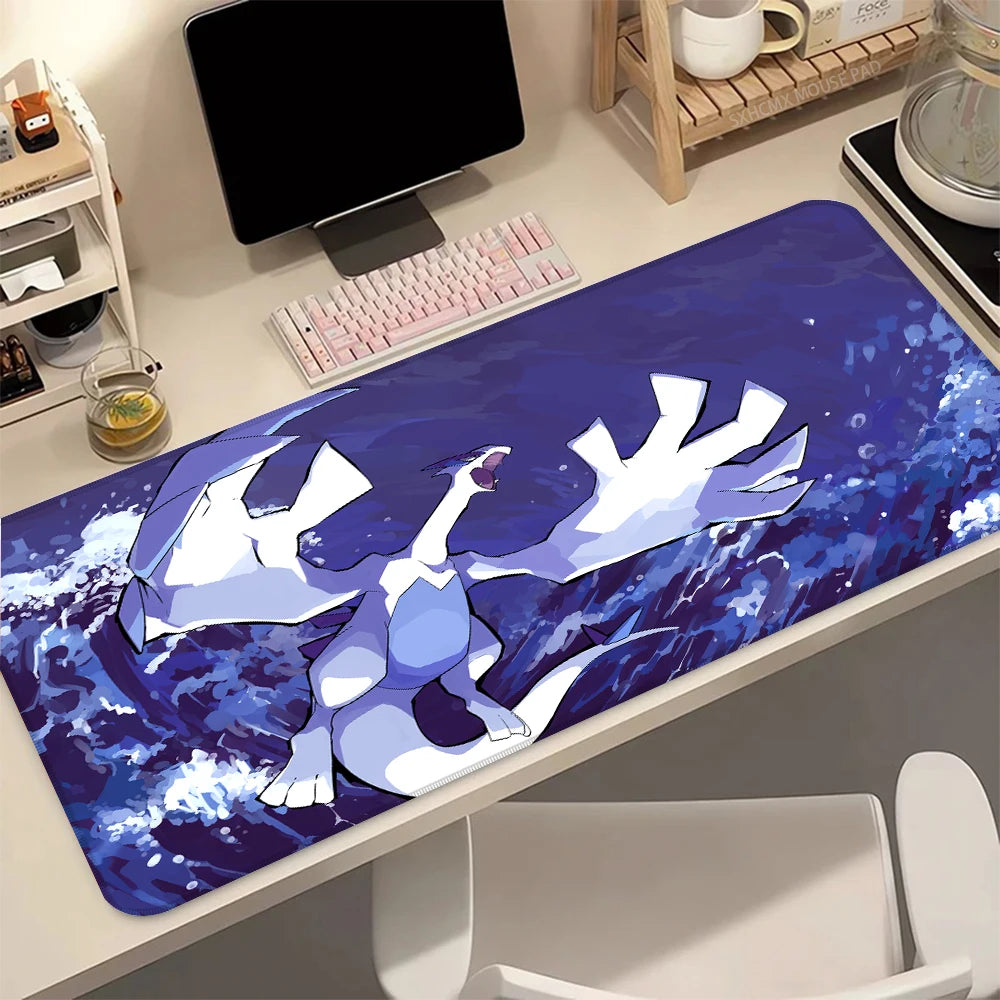 Premium Pokemon Lugia Mouse Pad - Extended Desk Mat with Stitched Edges