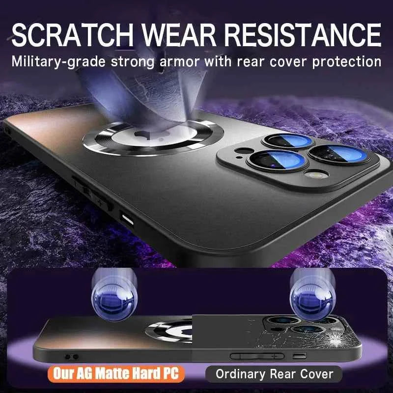 Luxury Matte Magnetic Phone Case - Shockproof & Wireless Charging