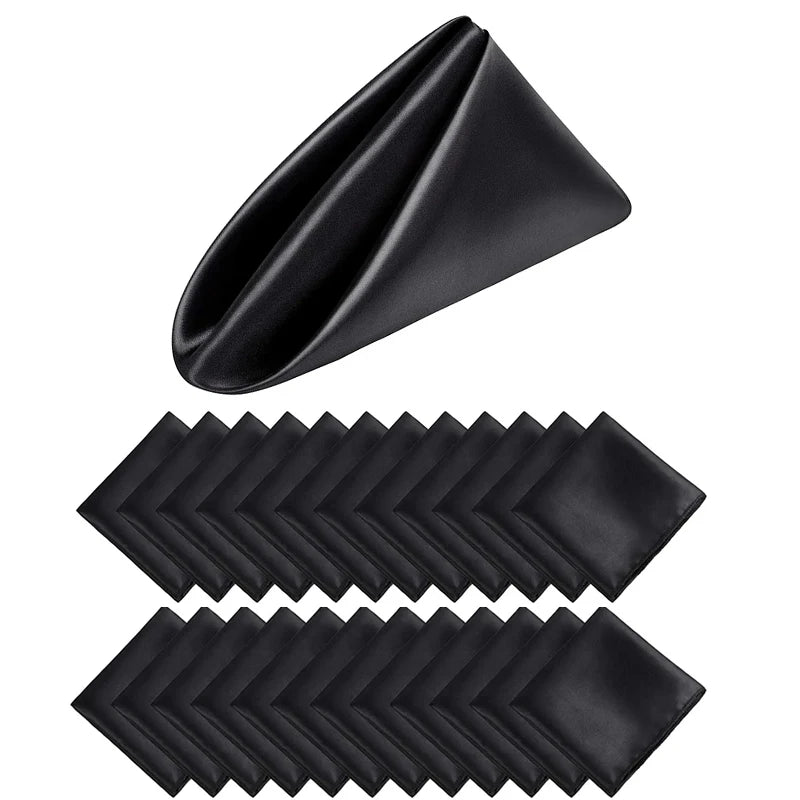 Elegant Satin Dinner Napkins - Set of 24 Square 12x12