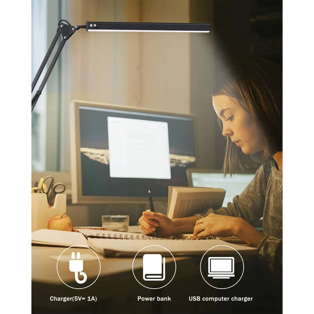 Premium LED Desk Lamp - Adjustable Angle & Eye-Caring