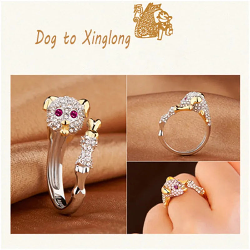 Luxury Crystal Animal Ring - Adjustable Statement Jewelry