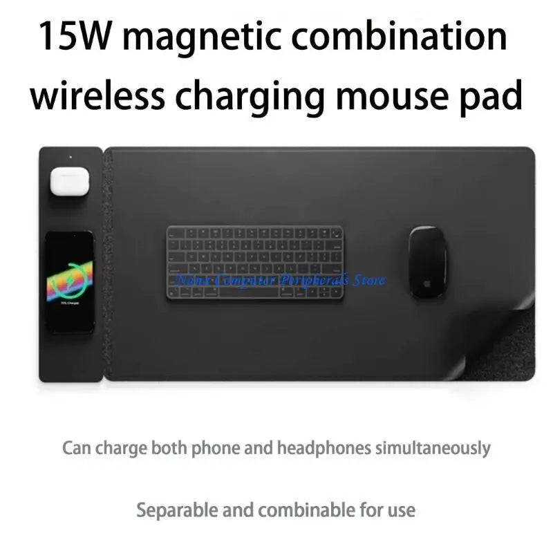 Premium Wireless Charging Mouse Pad - 15W Waterproof Desk Mat