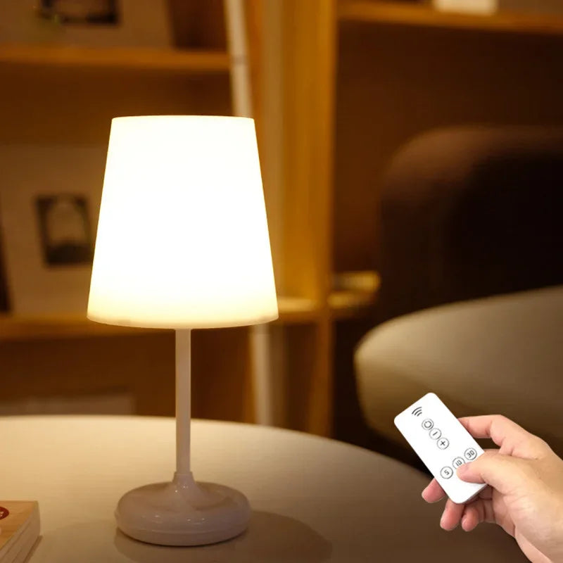 Touch Dimmable Desk Lamp - White LED lamp with remote control and USB charging port
