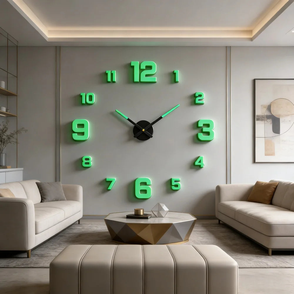 Elegant Modern Large Wall Clock - 3D DIY Quartz Design