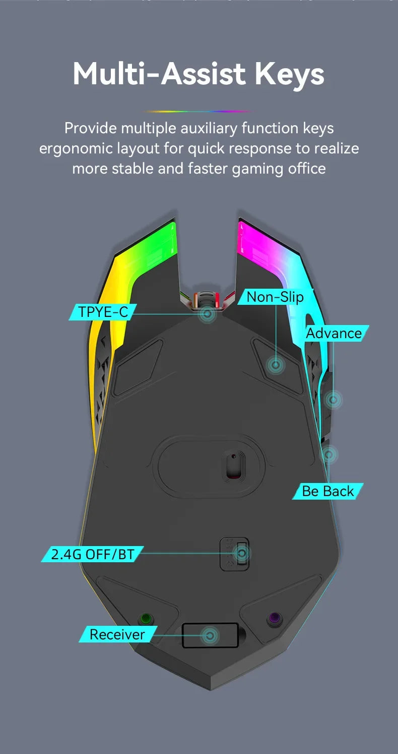 Premium Dual Mode Gaming Mouse - Bluetooth 5.2 & 2.4G Wireless