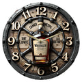 Whiskey barrel wall clock - silent, modern minimalist round acrylic clock with barrel design and large face